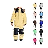 Mädchen Schneesuit Overall Winddicht Wasserdicht Dickere Fleece gefüttert Mit Kapuze & Reflektoren Einteiliger Skianzug für Kleinkind Schneesuit Winterurlaub Schneeoverall für Jungen Mädchen 1-9 Jahre