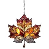 Lichtfänger Für Fenster, Sonnenfänger Aus Acryl-Ahornblättern, Wandbehang Aus Acryl-Ahornblättern, Ästhetischer Wandanhänger, geeignet Für Herbst-Erntedankfest Und Partyzubehör