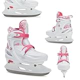 ATTABO Verstellbare Freizeit- Schlittschuhe für Mädchen KOA Rosa Größe 33-36 EU Kinder verstellbare Schlittschuhe Schnallen als Verschluss Belüftung durch Synthetisches Mesh PP und PVC
