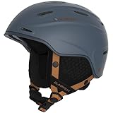 GLAMVILLA Skihelm Snowboardhelm für Damen/Herren, Verstellbar Unisex Schutzhelm für Skifahren/Snowboarden,Schneesporthelm mit Verstellbares Belüftungssystem (M, Grau)