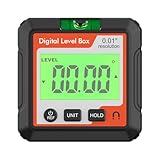 LjwZekyrnt Digitales Winkelsuchwerkzeug, elektronisches Wasserwaagenwerkzeug mit LCD-Wasserwaage, Magnetfuß für Holzbearbeitungsbaumaschinen (Weiß)