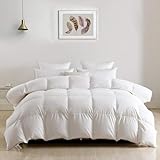 DWR Sommer Daunendecke 220x240cm, Leichte Sommerdecke 220x240cm, Bettdecke aus Gänsedaunen und Federn, Atmungsaktive Steppdecke, Duvet Ökotex und RDS, Wärmeklasse 1, Weiß
