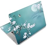 Mibbxea 15-15,6 Zoll Laptop Skin Sticker, Wiederverwendbare Vinyl Aufkleber für 13 13,3 14 15,4 Zoll Laptops & Netbooks, Dekorative, Kratzfest, Staubdicht, Wasserdicht (020 Vögel und weiße Blumen)