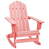 vidaXL Tannenholz Massiv Adirondack Schaukelstuhl Deckchair Schaukelsessel Relaxstuhl Gartensessel Stuhl Sessel Relaxsessel Holzstuhl Gartenstuhl Rosa