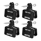 AGPTEK 4X Bremsbeläge Fahrrad, Scheibenbremsbeläge, High Performance Bremsbeläge Disc Brake Pads & Spring (Resin) für Mountainbike Scheibenbremse I Bike Beläge I Bremsbelag (4 Stück), Schwarz
