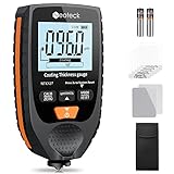 Neoteck Autolack Schichtdickenmessgerät Handheld mit LCD Display Hintergrundbeleuchtung, für Stahl- und Aluminium-Basismetallautos 0-1500μm （Schwarzorange）