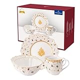Villeroy & Boch – Toy's Delight Frühstücksset Für 2 Personen Weihnachten, Jubiläumsedition, Kaffeeservice Weihnachten, Weihnachtliches Geschirr, Kaffeegeschirr Toys, 6 Teilig, Premium Porzellan