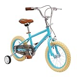 Fridgestea 14 Zoll Kinderfahrrad, Fahrrad für Jungen Mädchen ab 3-4 Jahre, mit abnehmbare Stützräder, Höhenverstellbar, Scheibenbremse, Geschenk für Kinder, bis 80kg (Blau)