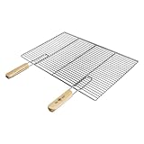 ECD Germany Rechteckiger Edelstahl Grillrost mit abnehmbaren Griffen 60 x 40 cm - robust & rostfrei - für Grillkamin Buschbeck Gasgrill Feuerschalen Feuerkorb - Edelstahlgrillrost Grill Rost Zubehör