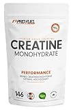 Creatin Monohydrat Pulver 500g - Kreatin Monohydrat in mikronisierter Qualität mit optimal hochdosiert - reines , ohne Zusätze, 100% vegan - für 146 Anwendungen