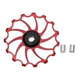 Umwerferrolle hinten für Fahrrad, Stützrad aus Keramik, Umwerferriemen, Hinterrad, für Mountainbike, Rot