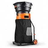 SuperHandy Elektrischer Bladloser Mulcher und Häcksler für Gartenblätter – 1800W Motor, 50 cm Trichter, 16:1 Mulchverhältnis, 80 L Sammelbeutel, 8,5 kg Leichtbauweise