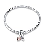 KUNSIR Armbänder Damen Moments Schlangen-Gliederarmband für Bead Charm,Armkette Silber 925 Mit Pandora Bead Charm, Valentinstag Muttertag Geburtstags Geschenk