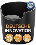 homeffect® Abklopfbehälter mit verbesserter Handhabung - Made in Germany - Abschlagbehälter für Siebträger-Maschinen - Knock Box, Schwarz - Barista Zubehör zum Kaffeesatz sammeln & recyceln