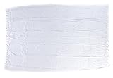 Kascha Sarong Pareo Wickelrock Strandtuch Tuch Wickeltuch Handtuch - Blickdicht - ca. 170cm x 110cm - Weiss Einfarbig mit Stickerei Handgefertigt inkl. Kokos Schnalle in runder Form