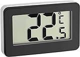TFA Dostmann Digitales Thermometer, 30.2028.01, ideales Kühlthermometer, mit Magnet und Handler, klein und handlich, schwarz, L 68 x B 25 (14) x H 43 (61) mm