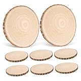 LIFKOME 8 Stück Teiliges Rustikale Paulownia Holzscheiben Naturbelassene Baumscheiben für DIY Bastelprojekte Hochzeit Deko und Holzmalerei