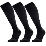 GRAPMKTG 3er-Pack FußballSocken für Männer und Frauen Softball Baseball Football Socks Stutzenstrumpf Fußball-Kniestrümpfe für Kinder Erwachsene Schlauchsocken Schwarz 39-42
