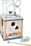 small foot Motorikwürfel Unterwasserwelt aus Holz, mit fünf bespielbaren Seiten, für Kinder ab 12 Monaten, 11910