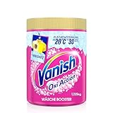 Vanish Oxi Action Pulver Pink – 1 x 1,125 kg – Fleckenentferner und Wäsche-Booster Pulver ohne Chlor – Für bunte Wäsche