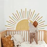 EXQUILEG Wandtattoo Sonne Wandaufkleber Boho Dekor Kinderzimmer Wandsticker Wanddeko für Mädchen Wandsticker Schlafzimmer Babyzimmer Kinderzimmer