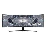 Samsung Odyssey G9 LC49G95TSSUXEN 49'' Curved Monitor (UltraWide QHD 5120 x 1440p, 1ms, 144 Hz, GSync, LED, 32:9, 420 cd/m2, 1000R, HDMI, PBP, Pip), weiß