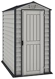Duramax EverMore 4 x 6 (1.99 m²) Kunststoff gerätehaus, Wetterfeste Aufbewahrungslösung für den Außenbereich, mit Kunststoffboden, robuster Struktur und wartungsfreiem Vinylschuppen, Adobe & Grey
