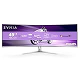 PHILIPS Evnia 49M2C8900AM - 49 Zoll QD OLED Curved Gaming Monitor, 240 Hertz, 0,03ms GtG, HDR400, Ambiglow (5120x1440, HDMI 2.1, DisplayPort 1.4, USB-C, USB Hub) Weiss