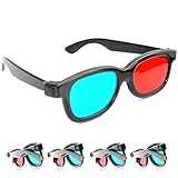 Ganzoo 3D-Anaglyphenbrille für TV oder PC-Spiele (rot/blau), Set 4 Stück, 3D Brille für Fernseher, 3D-Gläser mit Anaglyphen-Technologie