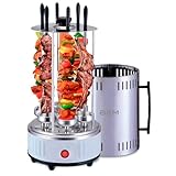 BEM Neo BBQ Tischgrill: Elektrischer Schaschlikgrill, Vertikalgrill aus Edelstahl inkl. 12 Spieße, Schaschlik, Elektrogrill, Standgrill, Ideal für Zuhause, Balkon oder Garten. Rauchfrei