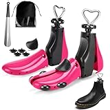 CuteHome Schuhspanner Damen und Herren,Stiefeldehner,Schuhdehner Schuhweiter für Einstellbare Länge und Breite (1 Paar),Rot