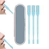 3 StüCk Nasenhaartrimmer,2 In 1 Doppelseitiges Nasenhaarmesser,360° Drehbarer Nasenrasierer,Leicht Zu Reinigendes Nasenhaarschneider-Werkzeug FüR MäNner Und Frauen (Blau)