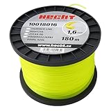 HECHT extra langer und reißfester Mähfaden – Profi-Faden für die perfekte Schnittleistung – ideal für jede Fadenspule – Drei Längen und Durchmesser zur Wahl (1,6 mm x 180 m)