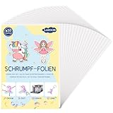 LUZOON 20 Stück A4 Schrumpffolien Durchscheinend Nachfüllset Schrumpfende Plastikfolien zum Basteln Schrumpffolienplatten Matt-Dicke 0.3mm-Größe 20 * 29 cm (A4-20 Stück)
