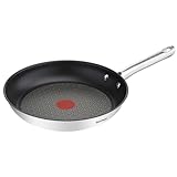 Tefal Duetto Pfanne A70406 |28cm| leichte Reinigung | sichere Antihaftversiegelung| Temperaturindikator Thermo-Spot | gesundes Kochen | Edelstahl-Kochgeschirr; Kochen und Anbraten | Induktionsgeeignet