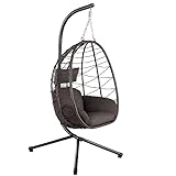 HinHocker Hängesessel mit Gestell | Braun | Hängeschaukel...