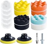 17 teiliges Polierset Auto mit 80mm Polierschwämmen Wabendesign für optimale Politur waschbare Polierpads vielseitig für Lackpflege Autowachs hochwertige Schwamm Materialien
