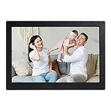 Digitaler Bilderrahmen 10 Inch Eektronischer Bilderrahmen IPS Display Screen Foto/Musik/Video Player/Kalender/Wecker, Wandmontage Digitaler Fotorahmen Support USB oder SD Card