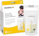 Medela Set mit 180 ml Muttermilchbeuteln – Packung mit 50 Stück BPA-freien Muttermilch-Auffangbeuteln mit doppelreihigem Verschluss – Schnelles Einfrieren und Auftauen