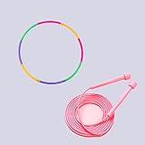 sylbx 2 Stück Hula Reifen Hoop Kin-der,Jump Rope Sport Sprungseil PVC,Rosa Springseil Kinder,Hula Fitness Reifen Kinder,Hoop zum Abnehmen Hullahub Reifen Abnehmbare für Fitness