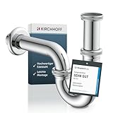 KIRCHHOFF Siphon Waschbecken, Siphon aus hochwertigem Edelstahl, Ablaufgarnitur Waschbecken und Waschtisch, Geruchsverschluss, Syphon Waschbecken, Ablaufgarnitur für das Bad, Chrom