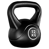 Yaheetech Kettlebel 12kg für Krafttraining Fitness Gymnastik, Kugelhantel Schwunghantel Kugelgewicht, schwarz