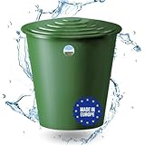 Oramics Regentonne 200 Liter mit Deckel und Hahn – Regenwassersammler für den Garten und zu Hause – Wassertank zum nachhaltigen und umweltbewussten Gießen von Blumen, Pflanzen, Obst und Gemüse