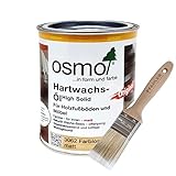 Osmo Hartwachs-Öl Original 3062 0,75 l farblos matt für innen + Flächenstreicher Pinsel von Pfahler Gratis. Holzschutzmittel Landhausdielen Korkfußboden Möbeloberflächen