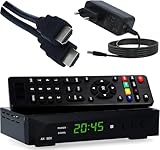 RED OPTICUM HD Sat Receiver für Satellitenschüssel mit Aufnahmefunktion, AAC-LC Audio, PVR, HDMI, SCART, USB, Coaxial - Timeshift & Einkabel tauglich - SBox Satelliten Receiver Set + HDMI Kabel