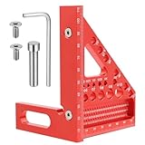 3D-Gehrungswinkel Multifunktional 22.5-90 Winkelmaß Aluminiumlegierung Hochpräzises Layout-Messwerkzeug Anreisswerkzeug Holzbearbeitungs-Messwerkzeuge für Tischler, Ingenieur Rote
