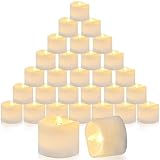 RDDAIPE LED Teelichter 30 Stück, Elektrisch Flackernd Mit Batterie, Flammenlos Warmweiß für Weihnachten, Valentinstag