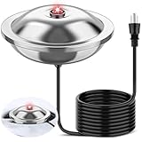 VIHOSE 1 Packung 300 Watt schwimmende Teichheizung mit 10 m langem Kabel, Edelstahlgehäuse, Teichenteiser Thermostatsteuerung, Wassertrogheizung für Wasserspiel im Freien, Gärten