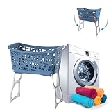 Wäschekorb mit Füßen Wäschewanne Wäschekorb mit Henkel und Beinen klappbarer Wäsche Korb groß Kunststoff Ständer 44 L