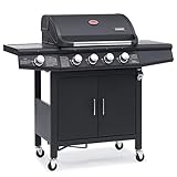 TAINO RED 4+1 Gasgrill Grillwagen BBQ Edelstahl-Brenner Gas-Grill mit Seitenkocher